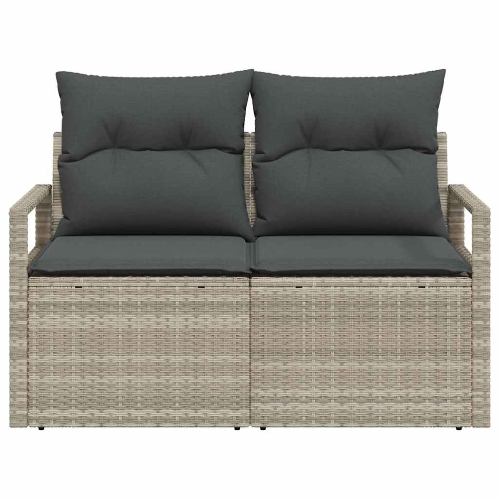 Gartensofa mit Kissen Grau 120 x 62 x 69cm Poly-Rattan